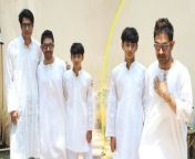 Join Aamir Khan and his sons as they spread Eid joy by warmly greeting paparazzi and fans. Their heartfelt gestures capture the spirit of the occasion, fostering a sense of warmth and connection.