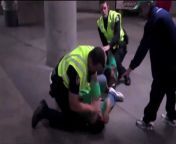 A police arrest gone sour during Tuesday&#39;s Mexico-Venezuela soccer match at Qualcomm stadium was caught on tape.The video speaks for itself, but San Diego Police justifies the officer&#39;s actions, assuring the man was resisting arrest.According to sandiego6.com, the man struggling with the police admits being under the influence of alcohol, and maybe being a bit rowdy after not wanting to leave the stadium when he was asked to leave.A soccer fan caught everything on his cell phone camera.In the video you can see 26-year old David Rangel struggling to get out of a head lock, from an officer who moments later slams his head on the concrete.