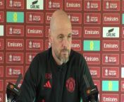 Manchester United boss Erik Ten Hag said Alejandro Garnacho has apologised for liking a tweet which criticised Ten Hag substituting him in their last game&#60;br/&#62;Carrington, Manchester, UK