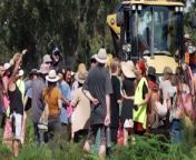 Police and protestors have clashed in northern New South Wales on a site approved for a housing development. There have been multiple arrests as protestors locked themselves onto equipment in an attempt to stop work on the site.