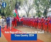 President William Ruto on Thursday flagged off the athletics team that will represent Kenya at the International Schools Sports Federation(ISF) World Cross Country 2024. https://rb.gy/bo95py