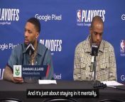 Damian Lillard and Khris Middleton discuss what they can do to overturn 2-1 series deficit against the Pacers