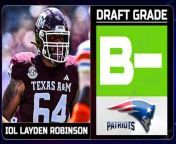 OL Layden Robinson was selected by the New England Patriots in the fourth round (103rd overall) of the 2024 NFL Draft. To delve into this pick, join CLNS Media&#39;s Taylor Kyles and Mike Kadlick on CLNS Media&#39;s Draft Central. They will assess and grade Robinson&#39;s selection, analyzing how well he fits into the Patriots&#39; offensive line plans and what his addition could mean for the team&#39;s future. &#60;br/&#62;&#60;br/&#62;Get in on the excitement with PrizePicks, America’s No. 1 Fantasy Sports App, where you can turn your hoops knowledge into serious cash. Download the app today and use code CLNS for a first deposit match up to &#36;100! Pick more. Pick less. It’s that Easy!