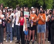 More than 1,000 pro-Palestinian protesters rallied at the University of Texas (UT) campus in Austin. A few pro-Israeli counter protesters also rallied.