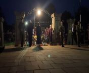 Dawn Service in Tamworth, where community members laid wreaths at the Memorial Gates.