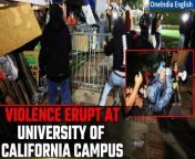 Violent clashes erupted at the University of California in Los Angeles (UCLA) on Wednesday between pro-Palestinian protesters and a group of counter-demonstrators, as reported by live video coverage from a U.S. broadcaster. The UCLA student newspaper, Daily Bruin, detailed that supporters of Israel attempted to dismantle a pro-Palestinian protest encampment on the campus. Police were called to the scene following a request for support from UCLA Chancellor Gene Block, according to Zach Seidl, Los Angeles Deputy Mayor of Communications, as reported by X. &#60;br/&#62; &#60;br/&#62; &#60;br/&#62;#USProtests #UCLAProtest #CounterProtest #ProPalestinian #UCLAClash #ColumbiaUniversity #GazaConflict #FreeSpeechDebate #CampusTensions #IsraelPalestine #StudentActivism #PeacefulProtest #TensionsOnCampus #SocialJustice #CampusClash&#60;br/&#62;~HT.178~PR.152~ED.155~GR.124~