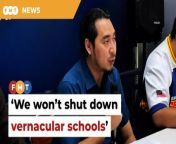 The Bersatu Youth chief says the coalition’s stance is that the schools should be ‘enriched with the national curriculum’.&#60;br/&#62;&#60;br/&#62;&#60;br/&#62;Read More: &#60;br/&#62;https://www.freemalaysiatoday.com/category/nation/2024/05/02/pn-will-not-shut-down-vernacular-schools-says-wan-fayhsal/&#60;br/&#62;&#60;br/&#62;Free Malaysia Today is an independent, bi-lingual news portal with a focus on Malaysian current affairs.&#60;br/&#62;&#60;br/&#62;Subscribe to our channel - http://bit.ly/2Qo08ry&#60;br/&#62;------------------------------------------------------------------------------------------------------------------------------------------------------&#60;br/&#62;Check us out at https://www.freemalaysiatoday.com&#60;br/&#62;Follow FMT on Facebook: https://bit.ly/49JJoo5&#60;br/&#62;Follow FMT on Dailymotion: https://bit.ly/2WGITHM&#60;br/&#62;Follow FMT on X: https://bit.ly/48zARSW &#60;br/&#62;Follow FMT on Instagram: https://bit.ly/48Cq76h&#60;br/&#62;Follow FMT on TikTok : https://bit.ly/3uKuQFp&#60;br/&#62;Follow FMT Berita on TikTok: https://bit.ly/48vpnQG &#60;br/&#62;Follow FMT Telegram - https://bit.ly/42VyzMX&#60;br/&#62;Follow FMT LinkedIn - https://bit.ly/42YytEb&#60;br/&#62;Follow FMT Lifestyle on Instagram: https://bit.ly/42WrsUj&#60;br/&#62;Follow FMT on WhatsApp: https://bit.ly/49GMbxW &#60;br/&#62;------------------------------------------------------------------------------------------------------------------------------------------------------&#60;br/&#62;Download FMT News App:&#60;br/&#62;Google Play – http://bit.ly/2YSuV46&#60;br/&#62;App Store – https://apple.co/2HNH7gZ&#60;br/&#62;Huawei AppGallery - https://bit.ly/2D2OpNP&#60;br/&#62;&#60;br/&#62;#FMTNews #WanAhmadFayhsalWanAhmadKamal #PerikatanNasional