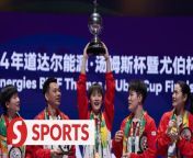 China reigned supreme to lift the Uber Cup title for the 16th time. On Sunday (May 5), they underlined their prowess by beating Indonesia 3-0 in the final of the Uber Cup Finals to the delight of the home fans in Chengdu.&#60;br/&#62;&#60;br/&#62;WATCH MORE: https://thestartv.com/c/news&#60;br/&#62;SUBSCRIBE: https://cutt.ly/TheStar&#60;br/&#62;LIKE: https://fb.com/TheStarOnline