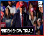 Trump tells Jersey Shore crowd he&#39;s being forced to endure &#39;Biden show trial&#39; in hush money case&#60;br/&#62;&#60;br/&#62;Sandwiched between his appearances in court, Donald Trump headed on Saturday to the Jersey Shore, where he repeatedly blamed President Joe Biden for the criminal charges he’s facing as the presumptive nominees prepare to face off in the November election and called his New York hush money case “a Biden show trial.”&#60;br/&#62;&#60;br/&#62;Blasting the Democratic president “a total moron,” Trump before a crowd of tens of thousands repeatedly characterized the cases against him as politically motivated and timed to harm his ability to campaign.&#60;br/&#62;&#60;br/&#62;&#60;br/&#62;Photos by AP&#60;br/&#62;&#60;br/&#62;Subscribe to The Manila Times Channel - https://tmt.ph/YTSubscribe &#60;br/&#62;Visit our website at https://www.manilatimes.net &#60;br/&#62; &#60;br/&#62;Follow us: &#60;br/&#62;Facebook - https://tmt.ph/facebook &#60;br/&#62;Instagram - https://tmt.ph/instagram &#60;br/&#62;Twitter - https://tmt.ph/twitter &#60;br/&#62;DailyMotion - https://tmt.ph/dailymotion &#60;br/&#62; &#60;br/&#62;Subscribe to our Digital Edition - https://tmt.ph/digital &#60;br/&#62; &#60;br/&#62;Check out our Podcasts: &#60;br/&#62;Spotify - https://tmt.ph/spotify &#60;br/&#62;Apple Podcasts - https://tmt.ph/applepodcasts &#60;br/&#62;Amazon Music - https://tmt.ph/amazonmusic &#60;br/&#62;Deezer: https://tmt.ph/deezer &#60;br/&#62;Tune In: https://tmt.ph/tunein&#60;br/&#62; &#60;br/&#62;#themanilatimes&#60;br/&#62;#worldnews &#60;br/&#62;#trump&#60;br/&#62;#jersey