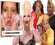 The cast of We&#39;re Here Season 4 goes down the TikTok rabbit hole to check out some popular trends! Watch as Jaida Essence Hall, Priyanka, Sasha Velour and Latrice Royale try out the bubble makeup cleanser, learn about broccoli freckles, attempt steaming their wigs, and so much more. &#60;br/&#62;&#60;br/&#62;Featured TikTok Creators:&#60;br/&#62;arenee.mua&#60;br/&#62;mireyarios&#60;br/&#62;constantarata&#60;br/&#62;bluesuarez&#60;br/&#62;alyrosemakeup&#60;br/&#62;basicallybasicnails&#60;br/&#62;sillyyerba&#60;br/&#62;shopwillbeauty&#60;br/&#62;juliakhligh&#60;br/&#62;melissa_eec