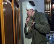 A man in the Ukrainian city of Kharkiv was relieved to find that his pet cats survived recent bombings there–but not all the people in the area were so lucky. Veuer’s Matt Hoffman reports.