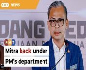 The unit was placed under the national unity ministry in December. &#60;br/&#62;&#60;br/&#62;&#60;br/&#62;Read More: https://www.freemalaysiatoday.com/category/nation/2024/04/03/now-mitra-back-under-pms-department/ &#60;br/&#62;&#60;br/&#62;Laporan Lanjut: https://www.freemalaysiatoday.com/category/bahasa/tempatan/2024/04/03/mitra-kini-kembali-di-bawah-jpm/&#60;br/&#62;&#60;br/&#62;Free Malaysia Today is an independent, bi-lingual news portal with a focus on Malaysian current affairs.&#60;br/&#62;&#60;br/&#62;Subscribe to our channel - http://bit.ly/2Qo08ry&#60;br/&#62;------------------------------------------------------------------------------------------------------------------------------------------------------&#60;br/&#62;Check us out at https://www.freemalaysiatoday.com&#60;br/&#62;Follow FMT on Facebook: https://bit.ly/49JJoo5&#60;br/&#62;Follow FMT on Dailymotion: https://bit.ly/2WGITHM&#60;br/&#62;Follow FMT on X: https://bit.ly/48zARSW &#60;br/&#62;Follow FMT on Instagram: https://bit.ly/48Cq76h&#60;br/&#62;Follow FMT on TikTok : https://bit.ly/3uKuQFp&#60;br/&#62;Follow FMT Berita on TikTok: https://bit.ly/48vpnQG &#60;br/&#62;Follow FMT Telegram - https://bit.ly/42VyzMX&#60;br/&#62;Follow FMT LinkedIn - https://bit.ly/42YytEb&#60;br/&#62;Follow FMT Lifestyle on Instagram: https://bit.ly/42WrsUj&#60;br/&#62;Follow FMT on WhatsApp: https://bit.ly/49GMbxW &#60;br/&#62;------------------------------------------------------------------------------------------------------------------------------------------------------&#60;br/&#62;Download FMT News App:&#60;br/&#62;Google Play – http://bit.ly/2YSuV46&#60;br/&#62;App Store – https://apple.co/2HNH7gZ&#60;br/&#62;Huawei AppGallery - https://bit.ly/2D2OpNP&#60;br/&#62;&#60;br/&#62;#FMTNews #Mitra #PrimeMinisterDepartment #FahmiFadzil