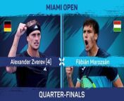 Alexander Zverev beat Hungarian Fábián Marozsán in straight sets to win in the Miami Open quarter-finals