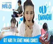 Old Enough! Get Kids To Start Doing Chores ASAP &#124; Smart Parenting Poprica &#124; Episode 6&#60;br/&#62;&#60;br/&#62;&#60;br/&#62;Is your toddler or preschooler old enough to do house chores? You may not be ready to send them off to an errand outside the house, but@Rica Peralejo-Bonifacio says you can definitely ask them to help around inside the house. She adds that chores can teach them independence, fine more skills and more! &#60;br/&#62;&#60;br/&#62;In this video, Rica shares tips on how you can successfully get your child to clean up their own mess, follow instructions, and share in doing age-appropriate house chores. &#60;br/&#62;&#60;br/&#62;&#60;br/&#62;Catch the highlights here: &#60;br/&#62;&#60;br/&#62;00:35 - Rica shares plans now that the kids are on school break&#60;br/&#62;01:46 - Rica shares how making a routine or chore chart did not work the first time she did it because she was expecting too much in such a short time. Reminder: kids have a kiddie pace as well.&#60;br/&#62;02:46- Rica shares the benefits of letting kids help in household chores, like developing fine motor skills and life skills.&#60;br/&#62;02:57- This Smart Parenting mom and former preschool teacher shares how she gets her daughter to help set the table during meal time&#60;br/&#62;04:51- This Smart Parenting dad shares how he teaches his boys to put away their books and toys after playing&#60;br/&#62;06:00- Rica shares tips to successfully teach kids home chores. Her first tip is about establishing natural consequences when chores are not done. &#92;