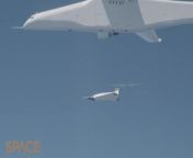 Stratolaunch&#39;s Roc carrier plane took to the skies with a Talon-A hypersonic separation test vehicle where Talon-O successfully separated from Roc and flew into the Pacific Ocean.&#60;br/&#62;&#60;br/&#62;Credit: Space.com &#124; footage courtesy: Stratolaunch / Christian Turner &#124; edited by Steve Spaleta