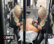 A woman helps cancer patients feel beautiful by tattooing mastectomy scars for free - after surviving the disease herself.&#60;br/&#62;&#60;br/&#62;Kate Challinor, 44, spends her time covering scars with inkings to bring confidence to patients after surgery.&#60;br/&#62;&#60;br/&#62;She discovered a passion for tattooing in September 2018 and was later diagnosed with thyroid cancer in 2022.&#60;br/&#62;&#60;br/&#62;Kate has since had the all-clear and decided to dedicate her time to doing tattoos for cancer patients - for free.&#60;br/&#62;&#60;br/&#62;The self-taught tattooist started a charity in February 2022 in order to help &#39;&#39;as many women as possible&#39;&#39;.&#60;br/&#62;&#60;br/&#62;Kate, from Kippax, Leeds, said: &#92;