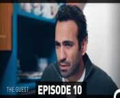 The Guest Episode 10 &#60;br/&#62;&#60;br/&#62;&#60;br/&#62;Escaping from her past, Gece&#39;s new life begins after she tries to finish the old one. When she opens her eyes in the hospital, she turns this into an opportunity and makes the doctors believe that she has lost her memory.&#60;br/&#62;&#60;br/&#62;Erdem, a successful policeman, takes pity on this poor unidentified girl and offers her to stay at his house with his family until she remembers who she is. At night, although she does not want to go to the house of a man she does not know, she accepts this offer to escape from her past, which is coming after her, and suddenly finds herself in a house with 3 children.&#60;br/&#62;&#60;br/&#62;CAST: Hazal Kaya,Buğra Gülsoy, Ozan Dolunay, Selen Öztürk, Bülent Şakrak, Nezaket Erden, Berk Yaygın, Salih Demir Ural, Zeyno Asya Orçin, Emir Kaan Özkan&#60;br/&#62;&#60;br/&#62;CREDITS&#60;br/&#62;PRODUCTION: MEDYAPIM&#60;br/&#62;PRODUCER: FATIH AKSOY&#60;br/&#62;DIRECTOR: ARDA SARIGUN&#60;br/&#62;SCREENPLAY ADAPTATION: ÖZGE ARAS&#60;br/&#62;