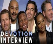 “Devotion” sees Jonathan Majors portraying Korean War hero Jesse Brown alongside Glen Powell (Tom Hudner), Joe Jonas (Marty Goode), Christina Jackson (Daisy Brown) and Thomas Sadoski (Dick Cevoli), directed by J.D. Dillard. Watch as they join CinemaBlend’s Sean O’Connell to discuss the real-life story behind the action/drama and all the behind-the-scenes details and secrets.