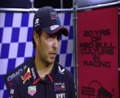 Interview with Red Bull driver Sergio Perez at launch of the new RB20, Red Bull&#39;s car for 2024