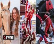 A self-confessed “real-life cowgirl” says she’s been doing extreme horseback riding since she was four years old - and her favorite trick is called a ‘suicide drag’. &#60;br/&#62;&#60;br/&#62;Bella Da Costa, 19, was taken by her mum, Chrissy, 44, to the Canadian Finals Rodeo in Edmonton, Alberta, 15 years ago.&#60;br/&#62;&#60;br/&#62;She saw a trick rider doing a number of impressive, dangerous stunts at speed - and decided there-and-then she wanted to do them too. &#60;br/&#62;&#60;br/&#62;Now, she teaches other kids to do ‘suicide’ tricks - as well as performing in rodeos across the US, and says she never wants to give it up.&#60;br/&#62;&#60;br/&#62;Bella, a trick riding teacher from Edmonton, Alberta, said: “Some may call me a professional trick rider - but I’m a cowgirl all the time. &#60;br/&#62;&#60;br/&#62;“Trick riding is essentially gymnastics on horseback - it’s pretty girls wearing glittery outfits on fast horses, doing the impossible. It’s all about how you bond with your horse. &#60;br/&#62;&#60;br/&#62;“I’m an adrenaline junkie, and it looked so fast and dangerous - I just fell in love. &#60;br/&#62;&#60;br/&#62;“Activists often try to tell us we’re hurting the horses. But it’s their own free will - trust me, if a horse didn’t like us riding on them, they’d let us know.”&#60;br/&#62;&#60;br/&#62;Bella was just four when she tried trick riding for the first time - after mum Chrissy took her to her first rodeo. &#60;br/&#62;&#60;br/&#62;Chrissy used to ride horses growing up - and made sure Bella grew up around horses as much as possible. &#60;br/&#62;&#60;br/&#62;But she was apprehensive when Bella begged her to let her compete. &#60;br/&#62;&#60;br/&#62;Chrissy, who now manages Bella full-time, said: “I was so apprehensive when Bella told me she wanted to learn how to trick-ride. &#60;br/&#62;&#60;br/&#62;“But then I saw her ride for the first time, that same day. She was on this lady’s horse - and she could handle it. &#60;br/&#62;&#60;br/&#62;“Anything thrown her way - Bella could contort her body to do it.”&#60;br/&#62;&#60;br/&#62;Over the next 15 years, Bella learned some of the most deadly tricks in horseback riding - including the suicide drag, which involves the rider doing the splits halfway-on, halfway-off the horse while it’s running.&#60;br/&#62;&#60;br/&#62;She learned the backbend - doing the crab on top of a horse and a cartwheel weaving over and under a running horse. &#60;br/&#62;&#60;br/&#62;She’s spent six figures travelling the world to visit the best trainers. &#60;br/&#62;&#60;br/&#62;Bella has performed at hundreds of rodeos in eight states, as well as other cities in Canada. But in 2016, she stopped competing. &#60;br/&#62;&#60;br/&#62;She said: “I’ve performed all across Canada and the US - Washington DC, Oklahoma, Florida, Nebraska, Montana, North and South Dakota.&#60;br/&#62;&#60;br/&#62;“My job at the rodeo is to keep the crowd entertained by trick riding - I’d go in there and do a handful of tricks - not all of them, just because it’s so dangerous. &#60;br/&#62;&#60;br/&#62;“But I’ll go in and do a cartwheel vault and suicide drag.”&#60;br/&#62;&#60;br/&#62;Trick riding is one of the most dangerous stunts a gymnast can perform - and it was banned as a competitive spot in the 1940s. &#60;br/&#62;&#60;br/&#62;Bella said: “I typically only perform the stunts within my comfort zone, like a neck vault, which involves flipping myself so I’m riding the horse backwards.”&#60;br/&#62;&#60;br/&#62;The dangers of trick riding inspired Bella to become a teacher - after spotting some kids attempting the stunt in a neighbouring field, without any supervision. &#60;br/&#62;&#60;br/&#62;Bella said: “About three years ago, some kids came up to me from my town and said their friends were training in the fields without any supervision.&#60;br/&#62;&#60;br/&#62;“I was like, ‘oh my gosh, that’s not safe’ - so I took it upon myself to teach them. &#60;br/&#62;&#60;br/&#62;“I started off by just giving them supervision and small critiques - like keeping your arms up and straight, how to properly tie up your straps - and basic horse safety. &#60;br/&#62;&#60;br/&#62;“But then I went over things like talking to your horse - some people forget this crucial part while trick riding, but it’s a big safety thing. &#60;br/&#62;&#60;br/&#62;“Like, the second I tell my horse, ‘corner’ and ‘stop,’ they’ll know exactly what I mean.&#92;