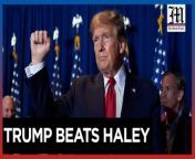 Trump wins South Carolina, beating Haley in her home state &#60;br/&#62;&#60;br/&#62;Donald Trump won South Carolina’s Republican primary on Saturday, easily beating former UN Ambassador Nikki Haley in her home state and further consolidating his path to a third straight Republican nomination.&#60;br/&#62;&#60;br/&#62;Trump has now swept every contest that counted for Republican delegates, adding to previous wins in Iowa, New Hampshire, Nevada and the US Virgin Islands. Haley is facing growing pressure to leave the race but says she&#39;s not going anywhere despite losing the state where she was governor from 2011 to 2017.&#60;br/&#62;&#60;br/&#62;A 2020 rematch between Trump and President Joe Biden is becoming increasingly inevitable. &#60;br/&#62;&#60;br/&#62;Photos by AP&#60;br/&#62;&#60;br/&#62;Subscribe to The Manila Times Channel - https://tmt.ph/YTSubscribe &#60;br/&#62;Visit our website at https://www.manilatimes.net &#60;br/&#62; &#60;br/&#62;Follow us: &#60;br/&#62;Facebook - https://tmt.ph/facebook &#60;br/&#62;Instagram - https://tmt.ph/instagram &#60;br/&#62;Twitter - https://tmt.ph/twitter &#60;br/&#62;DailyMotion - https://tmt.ph/dailymotion &#60;br/&#62; &#60;br/&#62;Subscribe to our Digital Edition - https://tmt.ph/digital &#60;br/&#62; &#60;br/&#62;Check out our Podcasts: &#60;br/&#62;Spotify - https://tmt.ph/spotify &#60;br/&#62;Apple Podcasts - https://tmt.ph/applepodcasts &#60;br/&#62;Amazon Music - https://tmt.ph/amazonmusic &#60;br/&#62;Deezer: https://tmt.ph/deezer &#60;br/&#62;Tune In: https://tmt.ph/tunein&#60;br/&#62; &#60;br/&#62;#themanilatimes&#60;br/&#62;#worldnews &#60;br/&#62;#unitedstates &#60;br/&#62;#diplomacy &#60;br/&#62;