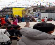 students celebrating on occasion saraswoti mata worship to dance.