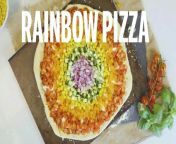This rainbow pizza is perfect for getting plenty of veggies into the kids in a fun and colourful way.