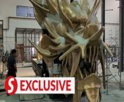 A giant 3D-printed golden dragon will be &#92;