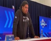 Oregon State offensive lineman Taliese Fuaga spoke about his meeting with the Las Vegas Raiders at the NFL Scouting Combine.