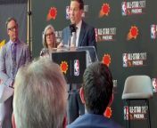 Phoenix Suns owner Mat Ishbia spoke to reporters after the NBA officially awarded the team rights to host the 2027 NBA All-Star Game.