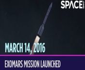 On March 14, 2016, the European Space Agency&#39;s ExoMars spacecraft launched on a mission to search for life on Mars.&#60;br/&#62;&#60;br/&#62;The mission consisted of an orbiter called the Trace Gas Orbiter and a lander called Schiaparelli. The Trace Gas Orbiter would study the atmosphere of Mars while relaying communications between the lander and Earth. The two spacecraft blasted off together on a Russian Proton rocket from the Baikonur Cosmodrome in Kazakhstan. They spent the next seven months cruising to Mars. When they arrived, Schiaparelli separated from the orbiter and began its descent. But something went wrong when it came in for a controlled landing. Mission control lost contact with the lander and later found out that it had crashed due to a computer glitch. Despite this setback, the ExoMars mission will live on. The orbiter is still working just fine, and an ExoMars rover is scheduled to join the Trace Gas Orbiter on Mars in 2020.