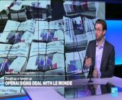 &#60;p&#62;French daily and website Le Monde has become the latest publisher to strike a deal with OpenAI, allowing the San Francisco company to use its journalists&#39; work to train artificial intelligence systems. To deal with claims that AI firms have plagiarised content scraped from the internet in order to build tools like ChatGPT, publishers have taken different approaches.&#60;/p&#62;&#60;br/&#62;Le Monde, the Associated Press and Axel Springer have all struck deals with OpenAI, while the New York Times and The Intercept are among those taking the company to court.Creators without the deep pockets of large publishers are feeling left out and exploited, as FRANCE 24&#39;s Peter O&#39;Brien explains.&#60;br/&#62;&#60;br/&#62;Visit our website:&#60;br/&#62;http://www.france24.com&#60;br/&#62;&#60;br/&#62;Like us on Facebook:&#60;br/&#62;https://www.facebook.com/FRANCE24.English&#60;br/&#62;&#60;br/&#62;Follow us on Twitter:&#60;br/&#62;https://twitter.com/France24_en&#60;br/&#62;