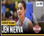 PVL Player of the Game Highlights: Jen Nierva keeps Chery Tiggo alive in upset of Creamline from dolcett alive