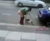 WTF!!! Old Woman Takes A Shit In The Middle Of Street!