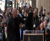 https://www.maximotv.com &#60;br/&#62;Rapper and actor Snoop Dogg speech at the Dr. Dre Hollywood Walk of Fame star unveiling ceremony on Tuesday, March 19, 2024, at 6840 Hollywood Boulevard, in front of Jimmy Kimmel in Los Angeles, California, USA. This video is only available for editorial use in all media and worldwide. To ensure compliance and proper licensing of this video, please contact us. ©MaximoTV