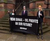 Greenpeace activists who were in court after scaling Sunak&#39;s home sent a message to the prime minister.Source: PA