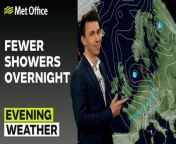 This evening will see a decease in the amount of showers and gusty conditions, with majority of the rainfall being confined to eastern Scotland, parts of North Ireland and far southwest England through the overnight period. However patchy cloud, rain and gusts will occur for some into the evening, – This is the Met Office UK Weather forecast for the evening of 15/04/24. Bringing you today’s weather forecast is Aidan McGivern.