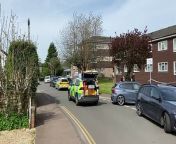 Paramedics and police attended the scene in Monmouth&#39;s Somerset Road
