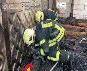 In Sumy, five puppies were rescued as firefighters battled a building fire.