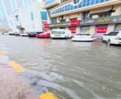 Inundated streets in Sharjah from raped in s