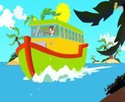 Wheels on the bus go round and round nursery rhyme Noahs ark helping animals from ark nima