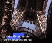 French athlete Anouk Garnier has broken the world rope-climbing record with her 110-metre ascent to the second floor of the Eiffel Tower, telling AFP she &#92;