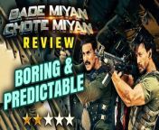 One of the biggest releases of the year, Bade Miyan Chote Miyan hits theatres today, on occasion of Eid. It stars Akshay Kumar &amp; Tiger Shroff in Lead Roles. Watch Movie Review of Bade Miyan Chote Miyan Review.&#60;br/&#62; &#60;br/&#62;#BadeMiyanChoteMiyanReview #AkshayKumar #TigerShroff&#60;br/&#62;~HT.99~PR.264~