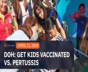 The Department of Health reminds the public to get their children vaccinated as pertussis or whooping cough cases climbed in the first quarter of 2024.&#60;br/&#62;&#60;br/&#62;Full story: https://www.rappler.com/philippines/doh-reminds-public-get-kids-vaccinated-pertussis-cases-climb/