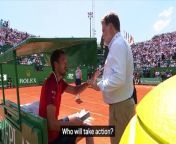 Daniil Medvedev lost his temper at umpires again as Karen Khachanov beat him in the last 16 in Monte Carlo