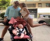 Credit: SWNS / Elizabeth Kenina&#60;br/&#62;&#60;br/&#62;A new mum was slammed for taking her newborn and husband on a hen do in Spain – after she couldn’t face leaving the tot at home.&#60;br/&#62;&#60;br/&#62;Elizabeth Kenina, 30, originally planned to go on the hen do solo but when it came to booking the tickets she struggled with the idea of having to leave her little girl, Michelle, eight months.&#60;br/&#62;&#60;br/&#62;The bride, Laura, 32, was happy to accommodate the tot along with Elizabeth&#39;s husband, Alex, 33, a software engineer.&#60;br/&#62;&#60;br/&#62;The trio jetted out one day early to Mallorca, Spain, in August 2023, and Alex stayed with Michelle while Elizabeth went out with the girls.