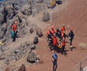 A holidaymaker was seriously injured after jumping into a notoriously dangerous sea cave in Tenerife while being filmed, witnesses say.&#60;br/&#62;&#60;br/&#62;The 40-year-old man, believed to be a British tourist, was taken to hospital in Puerto Santiago, Tenerife, yesterday (15).&#60;br/&#62;&#60;br/&#62;Another holidaymaker spotted the scene unfold from their nearby balcony - and confirmed the man had been part of a large group jumping into the water.&#60;br/&#62;&#60;br/&#62;The witness said he saw the group somersaulting and diving into the open sea from the rocks.&#60;br/&#62;&#60;br/&#62;He said: &#92;