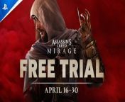 Assassin&#39;s Creed Mirage - Free Trial and Title Update Trailer &#124; PS5 &amp; PS4 Games&#60;br/&#62;&#60;br/&#62;Try Assassin’s Creed Mirage now for FREE! Play the first two hours of the game, and keep your progression once you buy it.&#60;br/&#62;&#60;br/&#62;The Free Trial is available from April 16 to April 30.&#60;br/&#62;&#60;br/&#62;#ps5 #ps5games #ps4games #ps4 #assassinscreedmirage