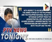 NSA Año says Rep. Alvarez underestimated professionalism, integrity of AFP, PNP &#60;br/&#62;