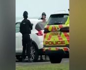 Footage from Steven Halliday shows armed police arresting a man in Seaham, Coubty Durham.